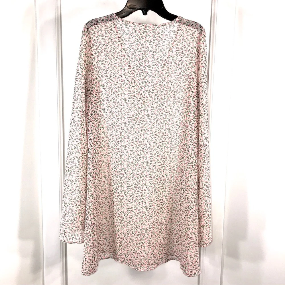 Honey Punch Pink Floral Tunic, Size Small